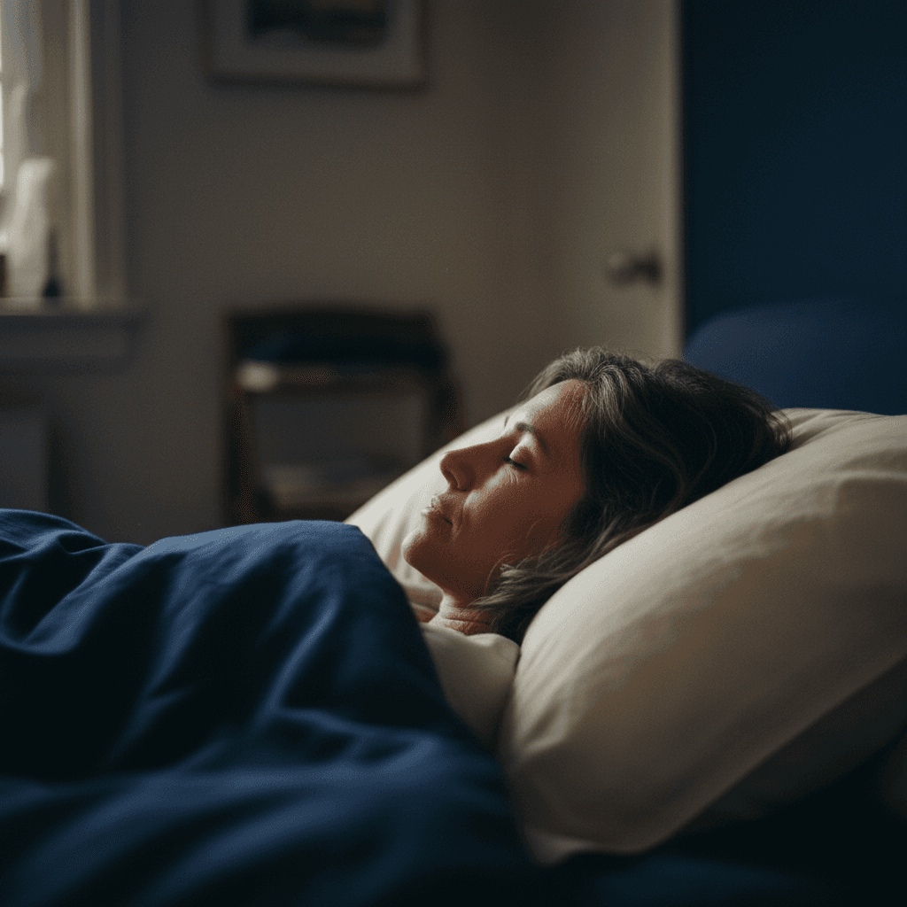 Person peacefully resting in calm sleep